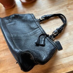 Vintage black leather coach bag
